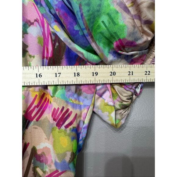 NWT Plenty by Tracy Reese Puff-Sleeve Floral Anthropologie Midi Dress Women's L - Picture 7 of 14